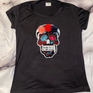 NEW Sugar Skull 3D Sequined Shirts